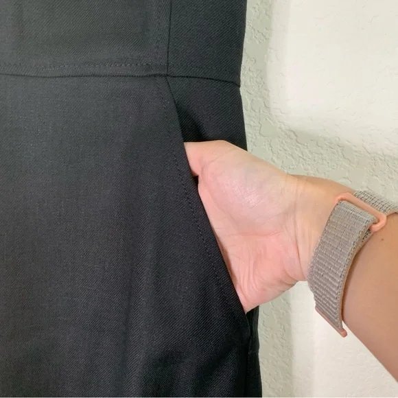 J.Crew Black Scoopneck resume dress in stretch linen blend 4 NWT - Picture 6 of 10